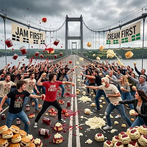 Cornish Cream Tees: JAM FIRST, CREAM LATER Premium T-Shirt