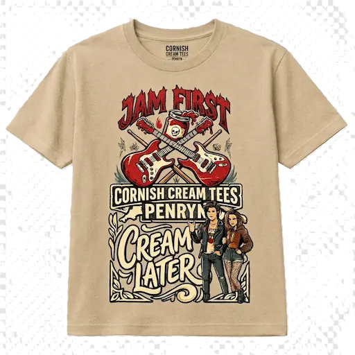 Cornish Cream Tees: JAM FIRST, CREAM LATER Premium T-Shirt