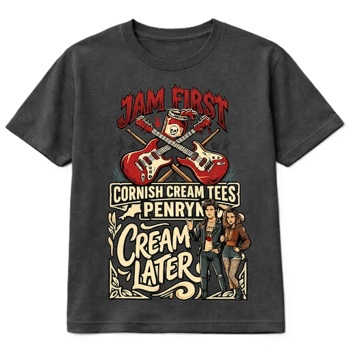 Cornish Cream Tees: JAM FIRST, CREAM LATER Premium T-Shirt