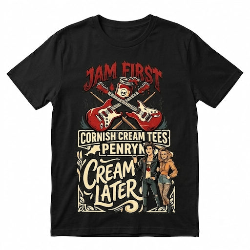 Cornish Cream Tees: JAM FIRST, CREAM LATER Premium T-Shirt